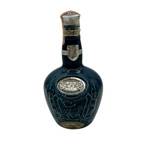 Chivas Royal Salute 21 Year Old Whisky Decanter Spode Blue Ceramic Empty Bottle